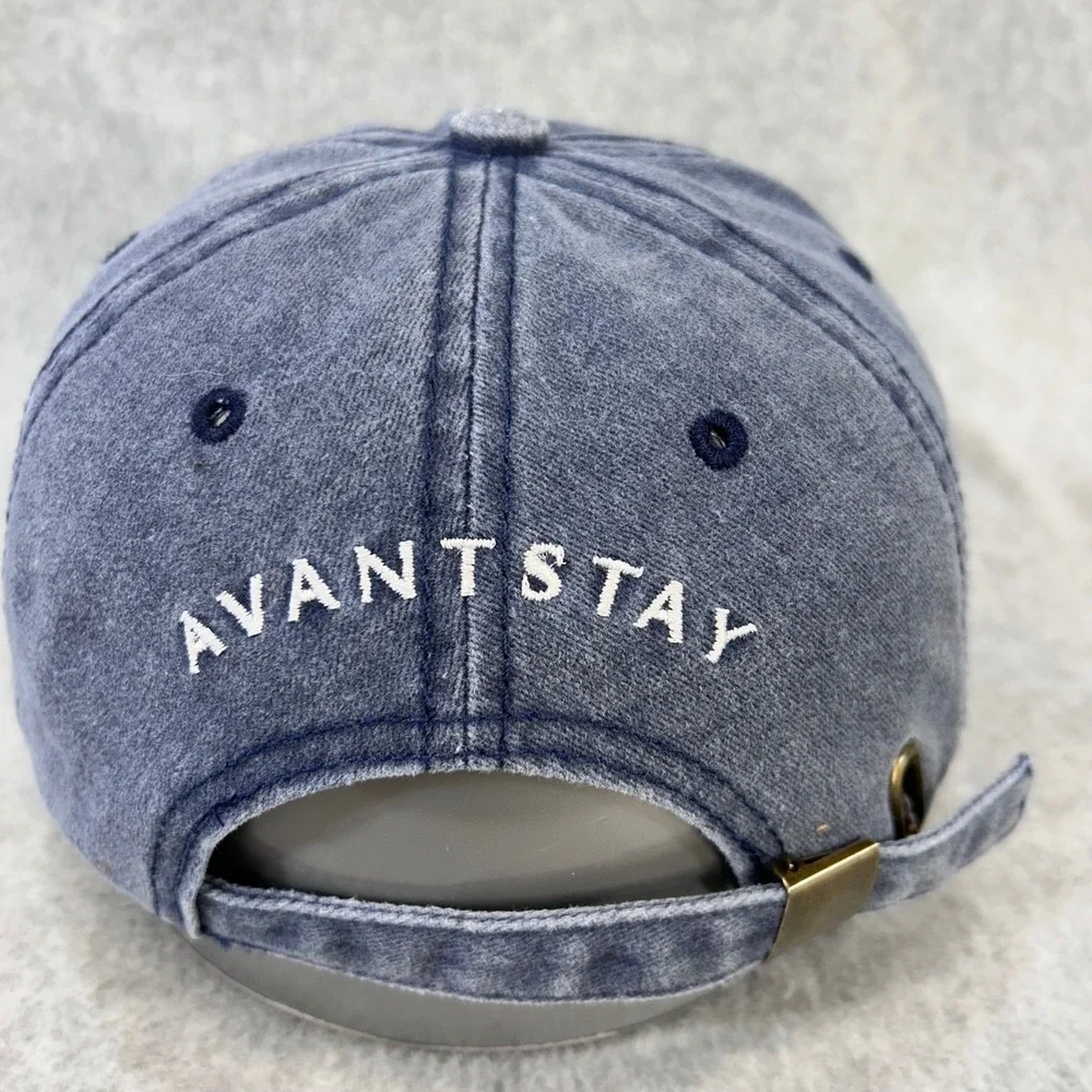 Out Of Office Mens Blue AvantStay Baseball Hat Faded Denim Wash Adjustable OSFA